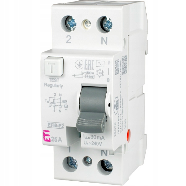 

Wyłącznik różnicowoprądowy 2P 25A 30mA Ac EFI6-P2
