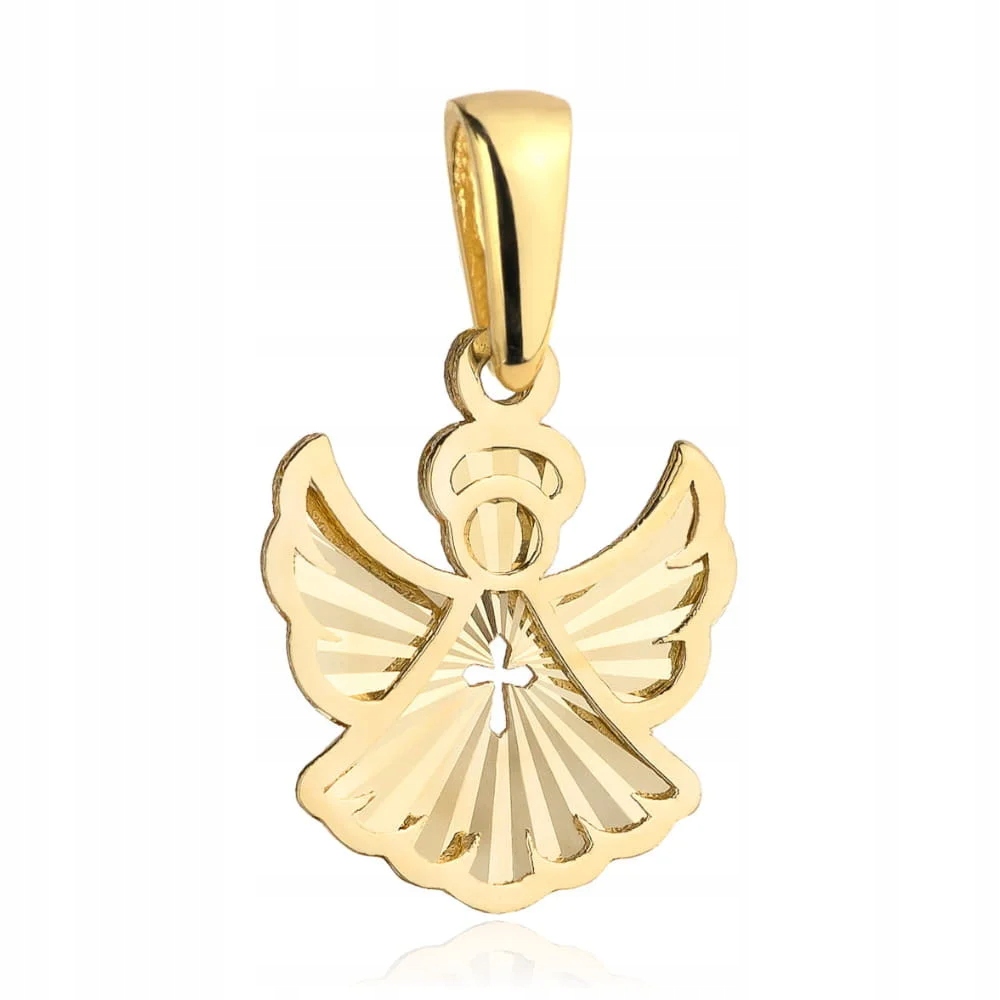 Přívěsek zlato 585 14kt Anděl strážný s křížkem 0.43g na křtiny přijímání