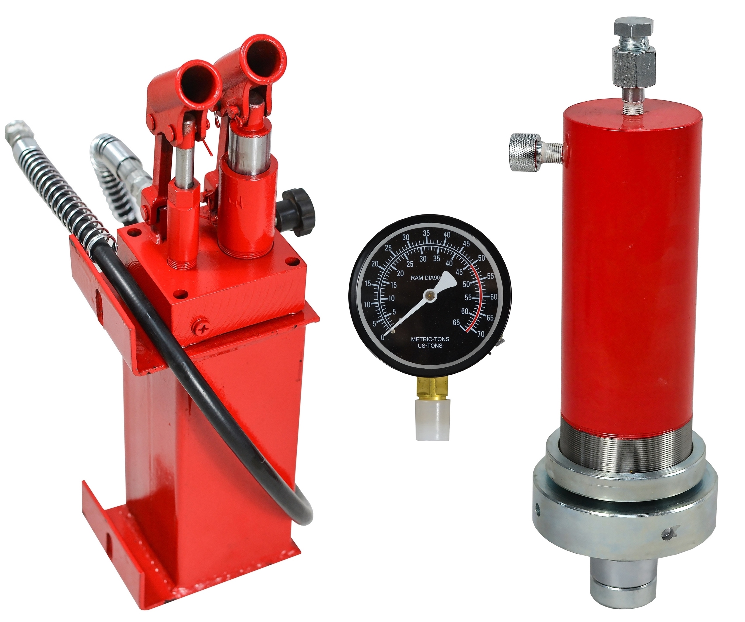 Pompa i Siłownik II Stopniowy+Manometr Prasa 30T Kod producenta ZDP30T