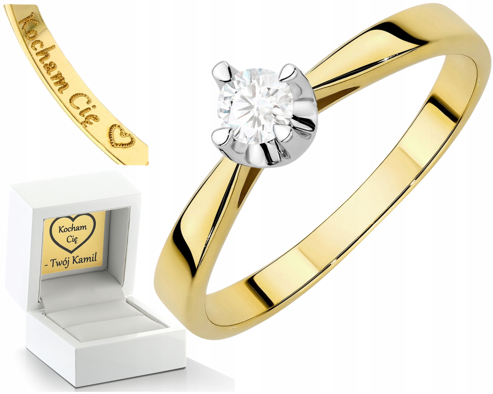 Klasický Prstýnek Briliant Lab Drť 585