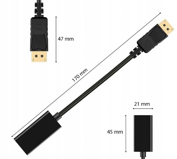 Kabel adapter HDMI Display Port DP przejściówka 4K Kod producenta DP-H-30