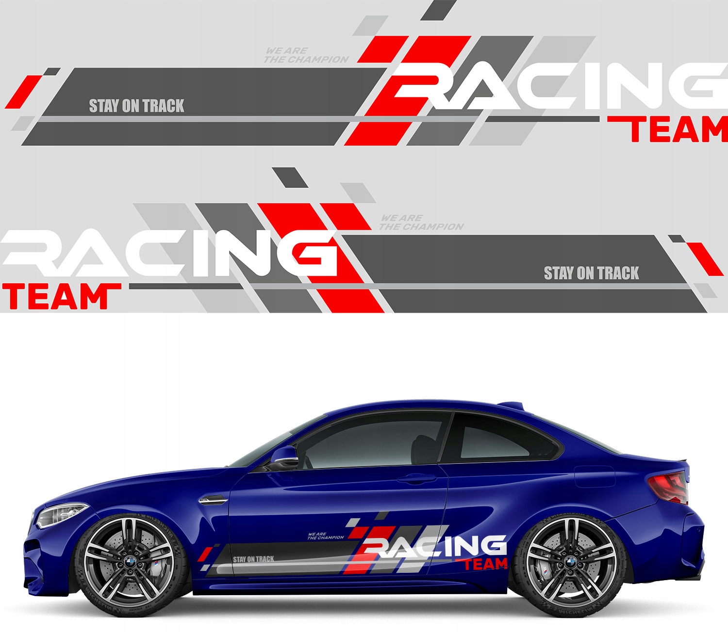 Nálepka na auto Motív Racing Team 38x187 cm