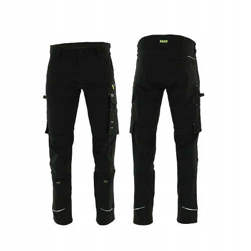 Elastyczne Spodnie Robocze Do Pasa Monterskie Motionflex Czarno/żółty 58