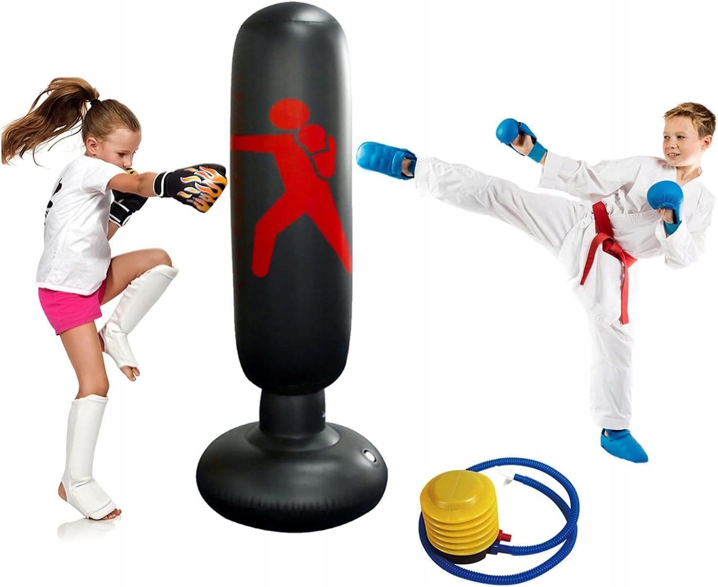 Boxerský pytel pro děti 160 cm nafukovací tréninkový na karate a box