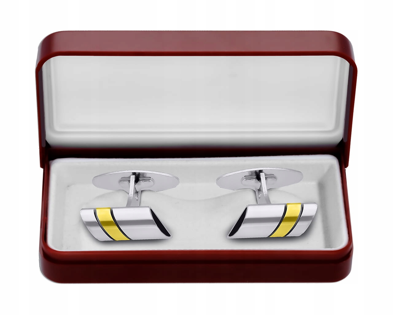 Stříbrné manžetové knoflíčky se dvěma proužky, Stříbro 925