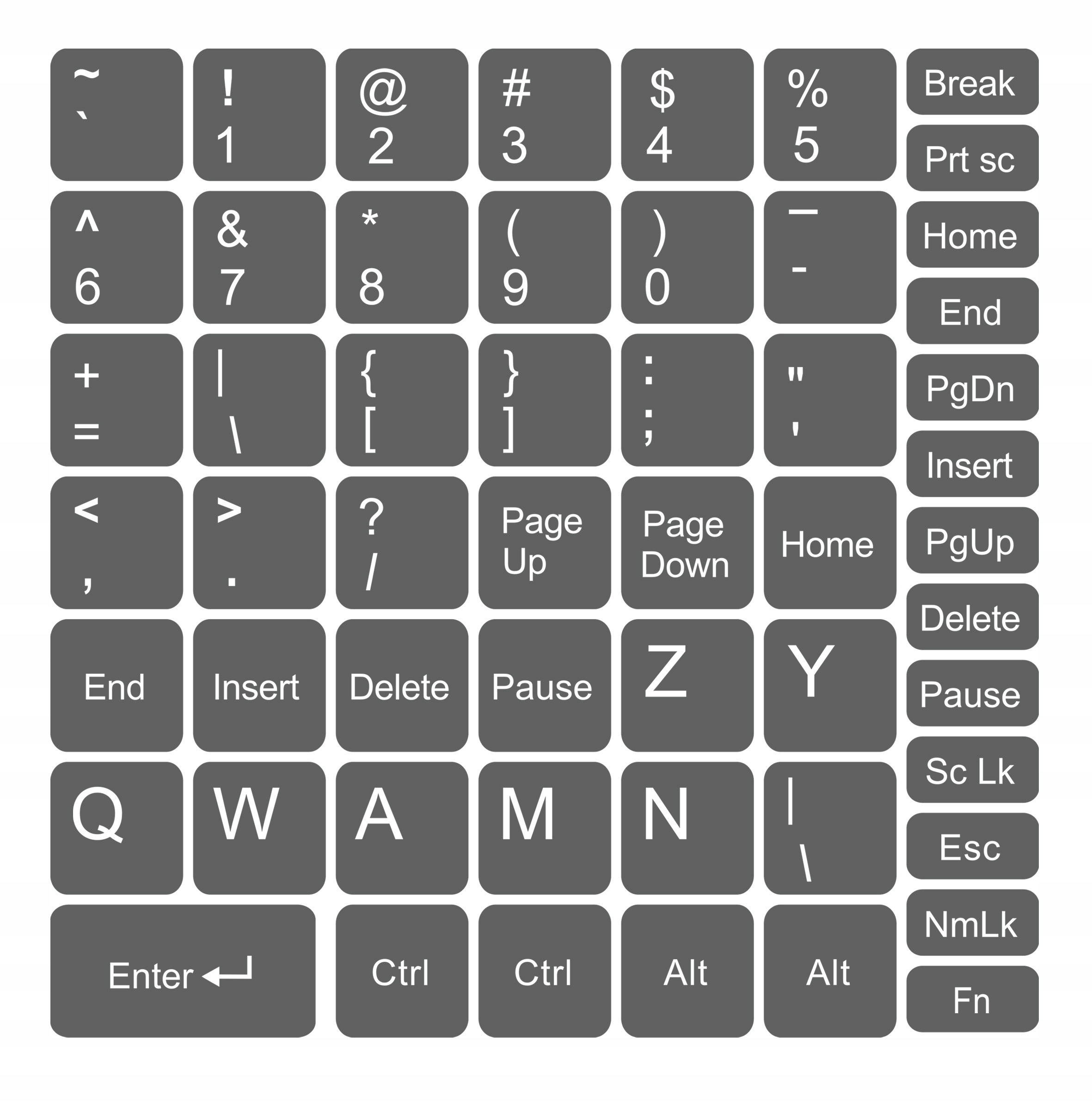 

Naklejki na klawiaturę laptopa 13x13 Ciemno Szary