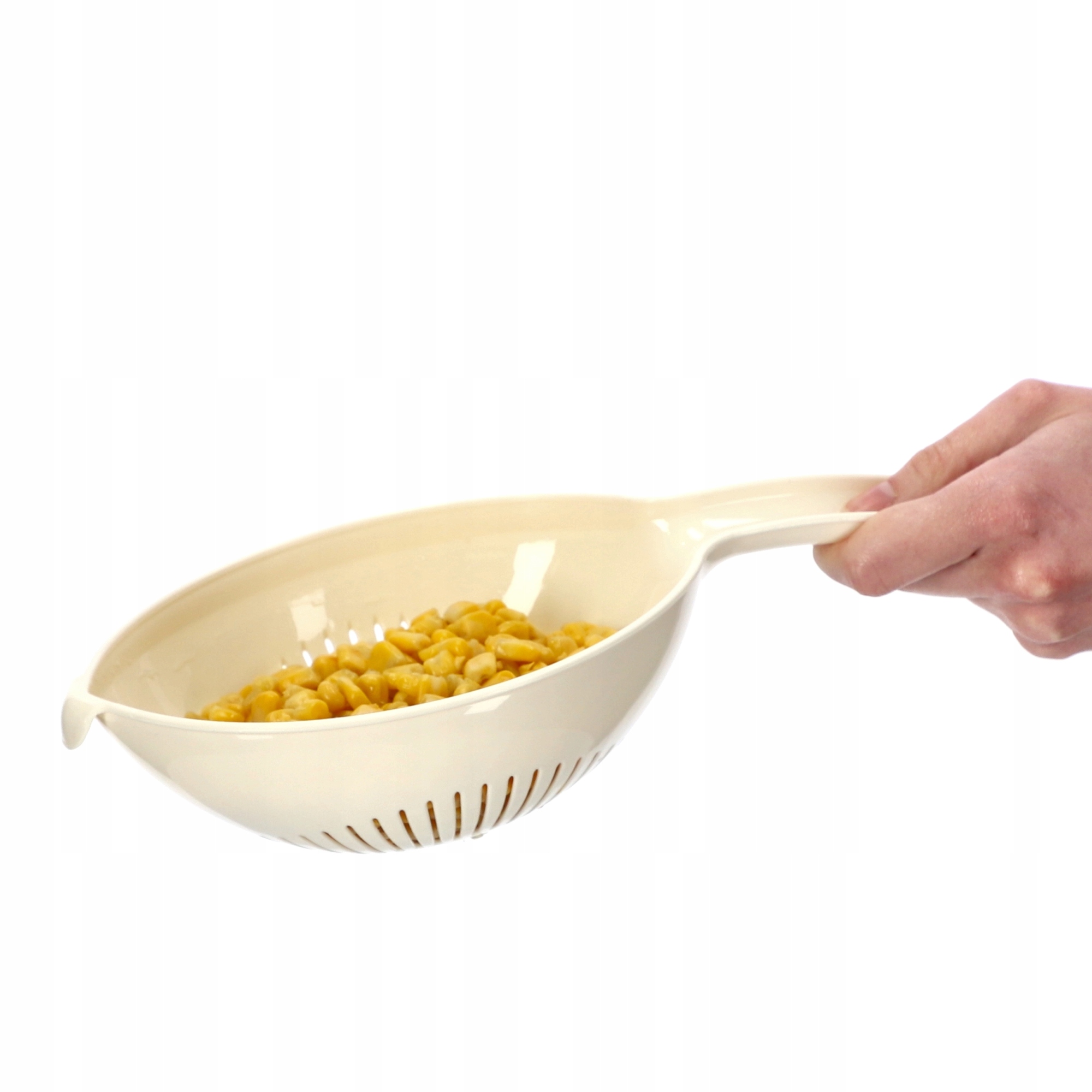 CEDZAK SITKO KUCHENNE PLASTIKOWE Z RĄCZKĄ KREMOWY Marka Kadax