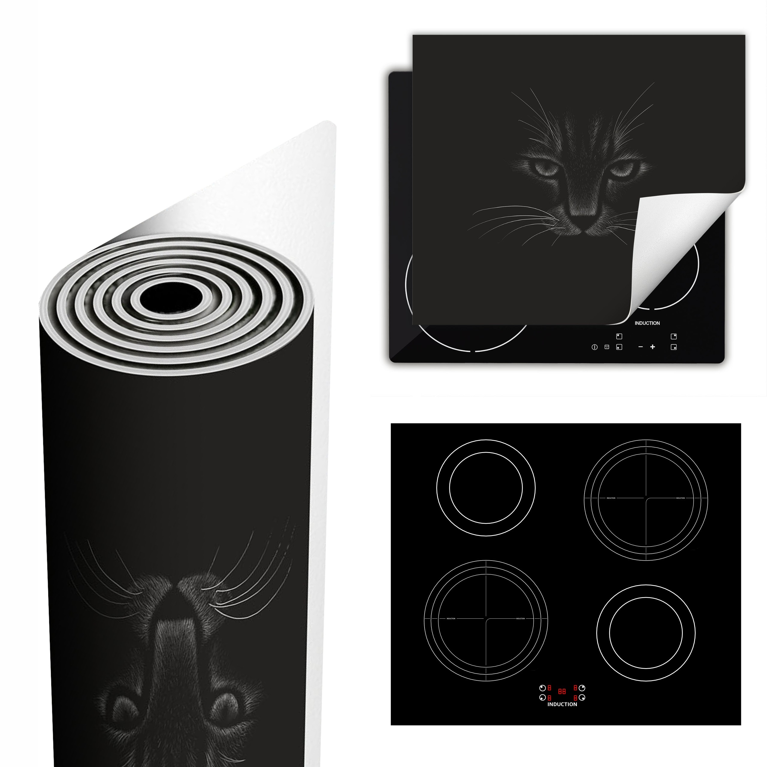 Ochranná Podložka Na Sporák Má Více Místa 60x52 černá kočka