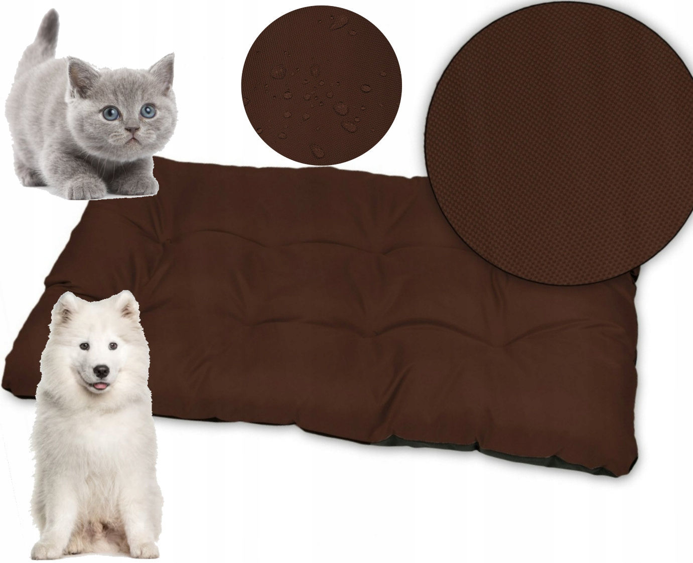 Pelíšek Poduška Pro Psa Kočku 120x80 cm hnědá