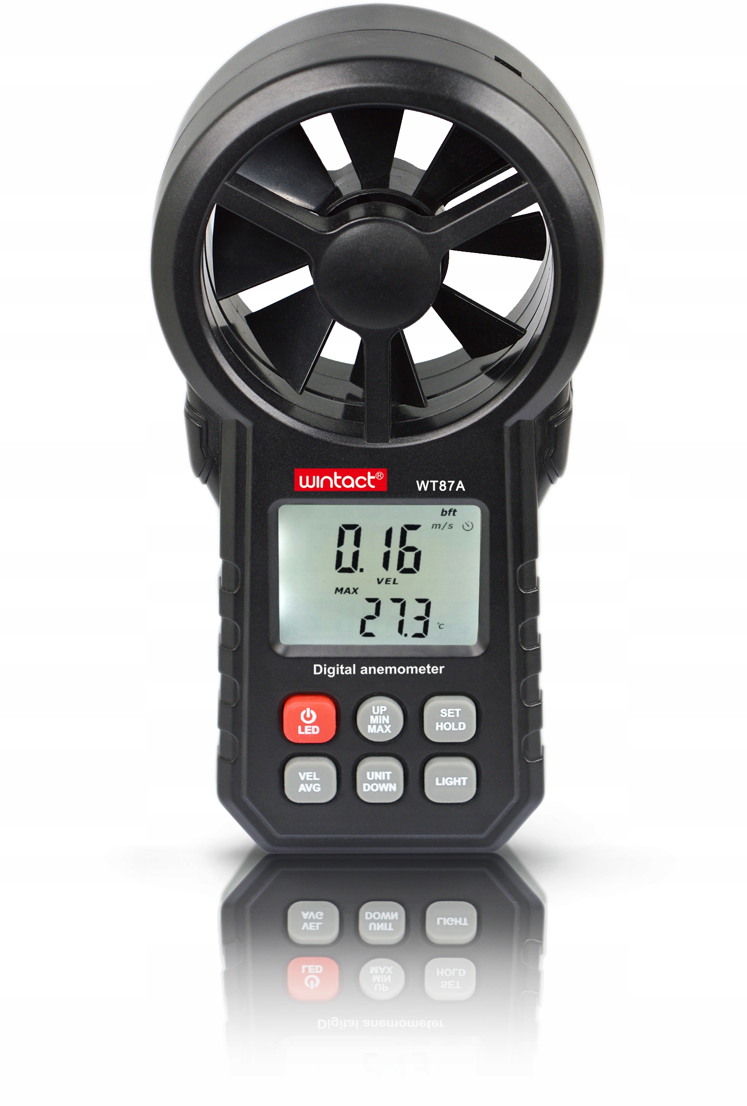 10szt ANEMOMETR WIATROMIERZ MIERNIK PRĘDKOŚCI WIATRU POMIAR TEMPERATURY LCD Marka Wintact