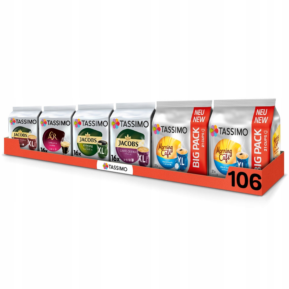 Kapsułki Tassimo zestaw XL 6 opakowań mix kaw czarnych 5+1 Gratis!