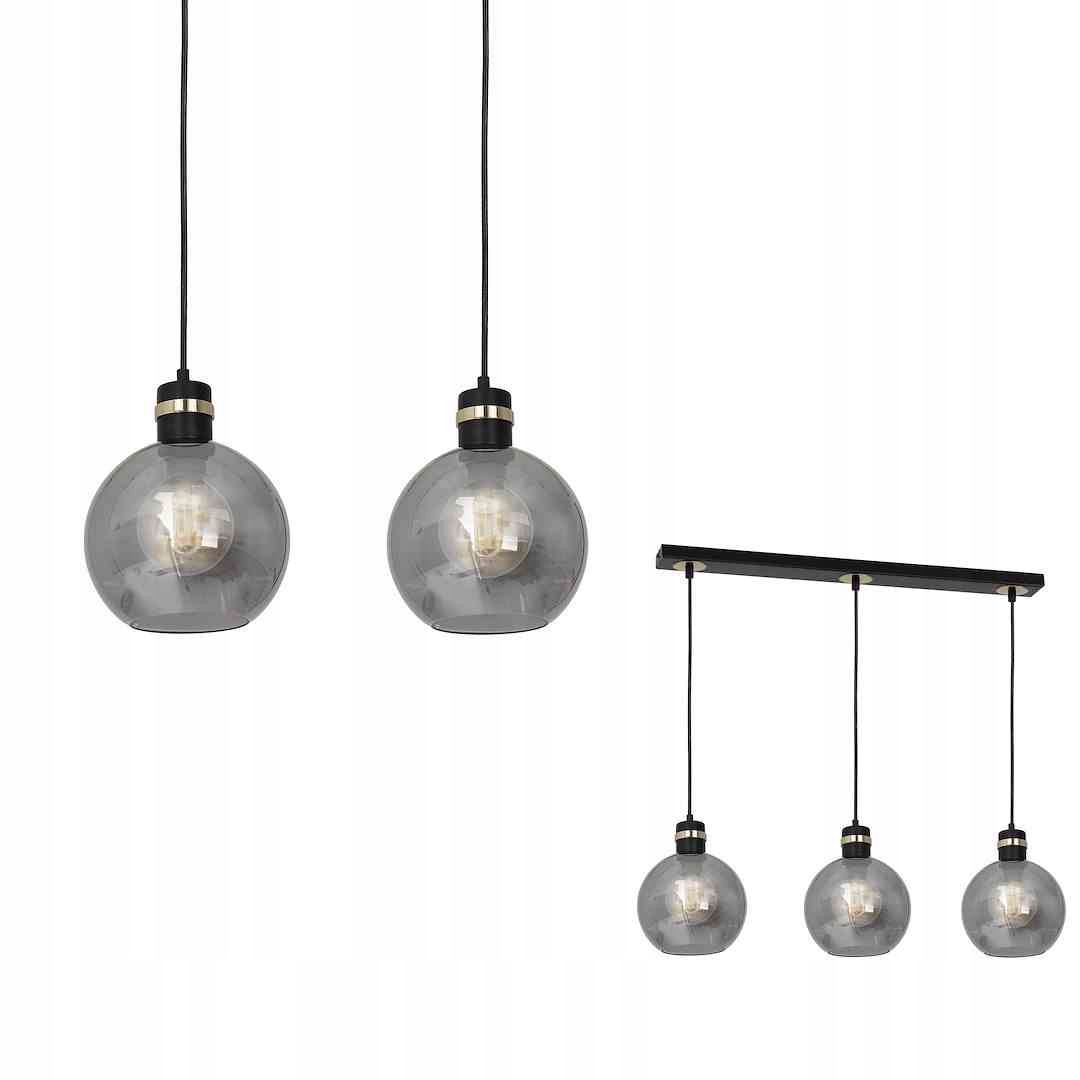 MiLAGRO Závesná lampa Omega Black/Gold 3Xe27 Stropný luster Osvetlenie