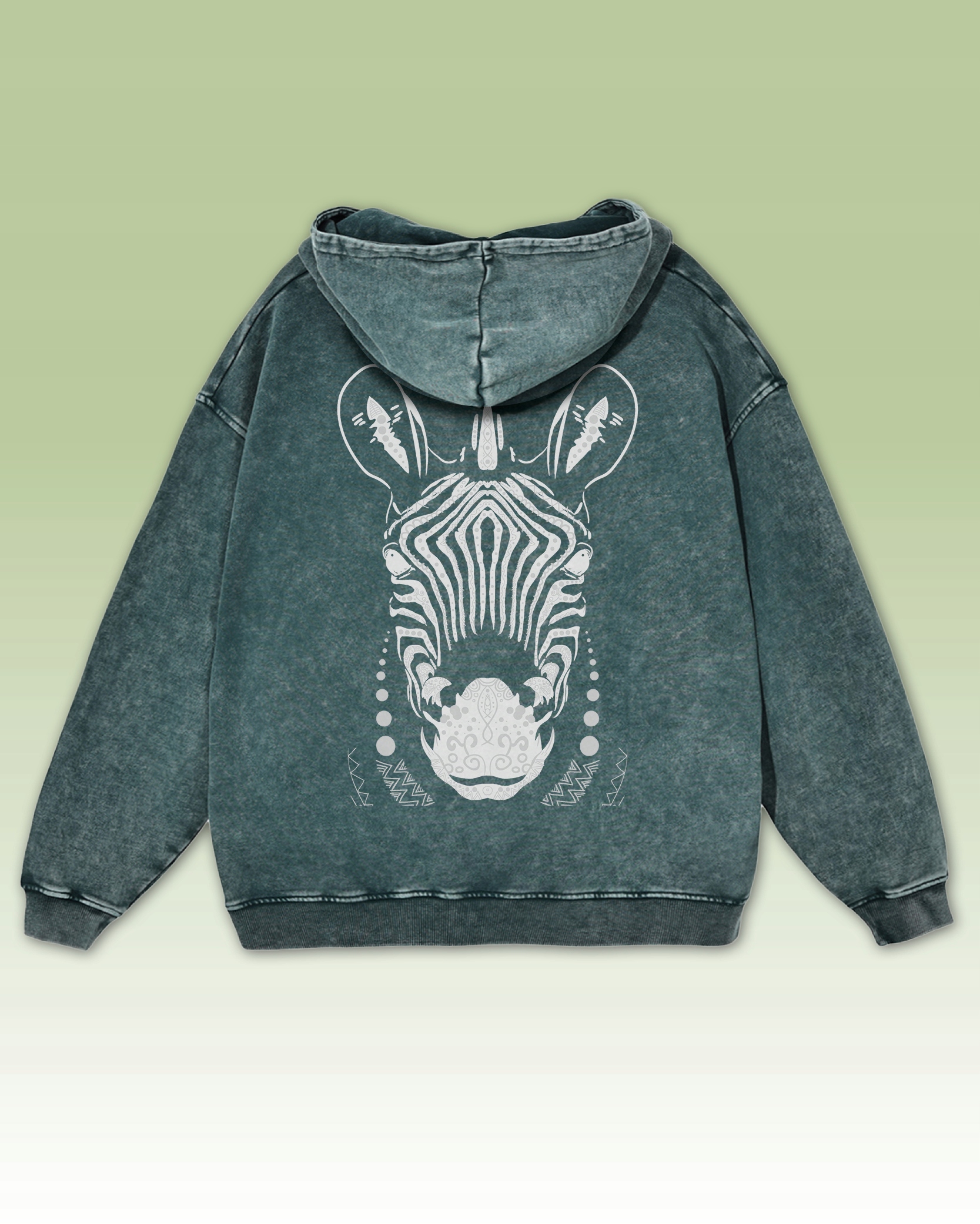 Mikina Zebra Safari Wild Nature Exotic Zebra Green XL