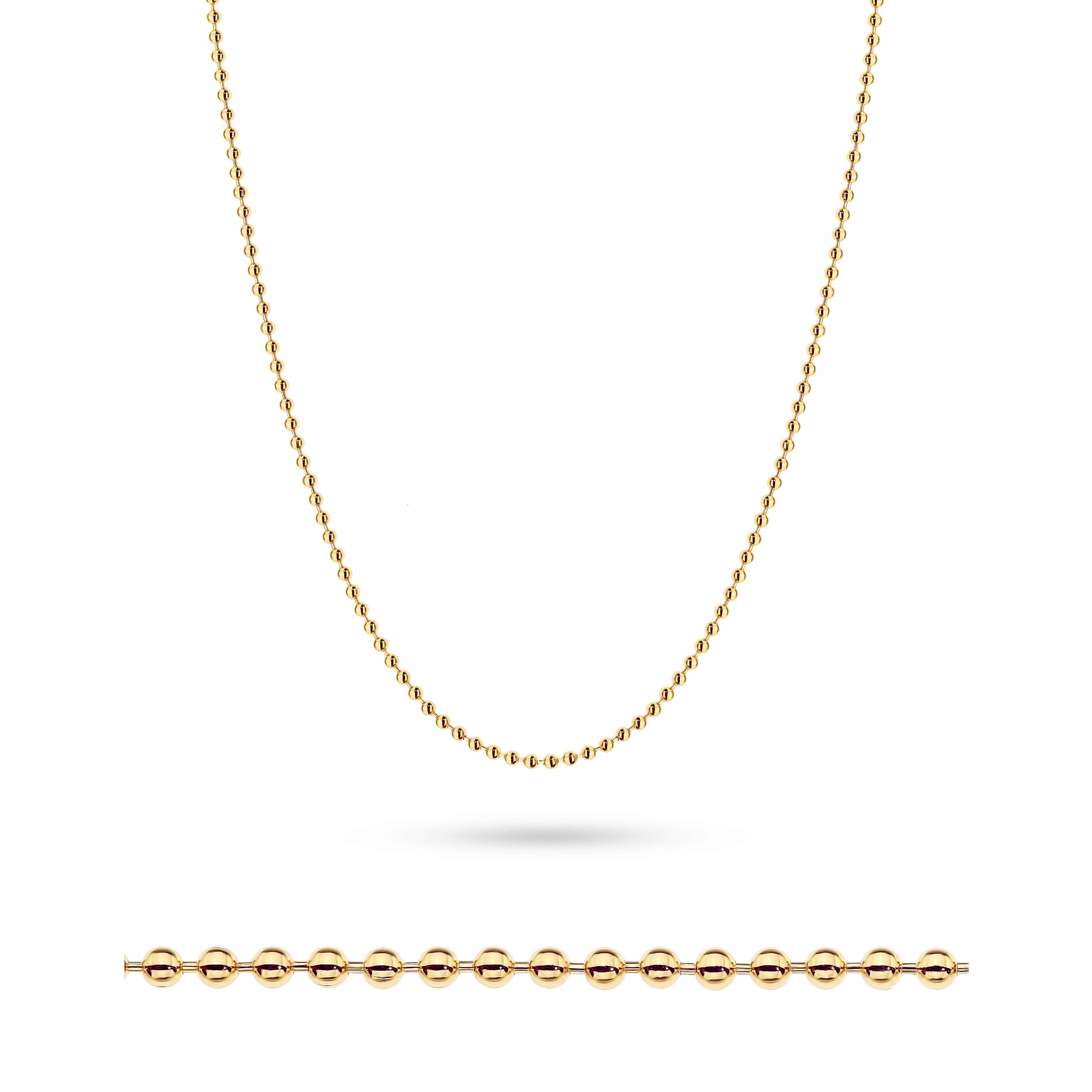 Pozlacený Stříbrný Řetízek Dámský ryzost 925 Kulička 45 cm Krabička