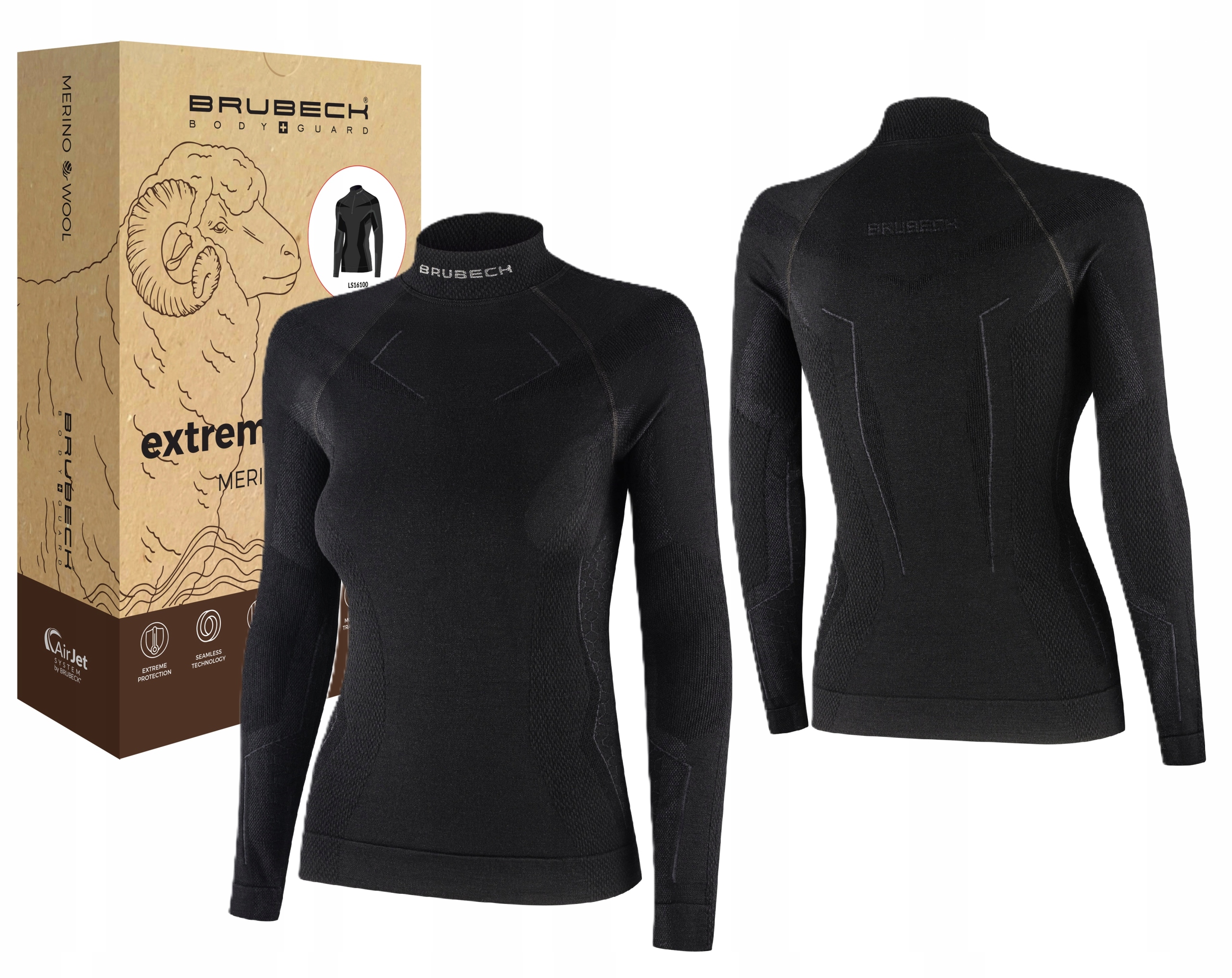 Koszulka Termiczna Damska Brubeck Extreme Merino Wełniana Bluza LS1665W S