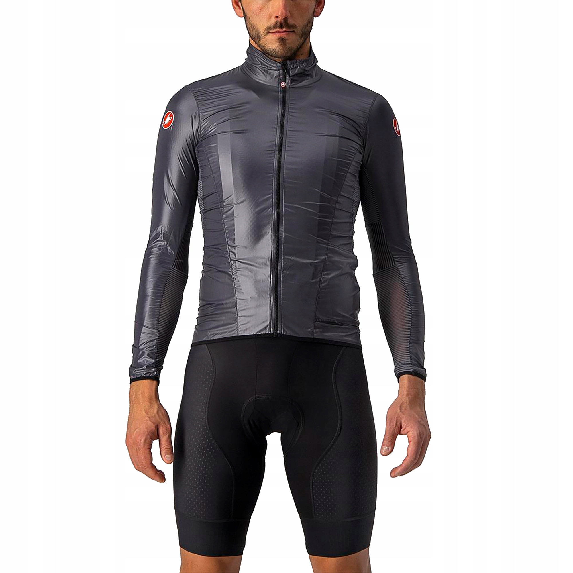 Pánská cyklistická bunda Castelli Aria Shell tmavě šedá XXXL