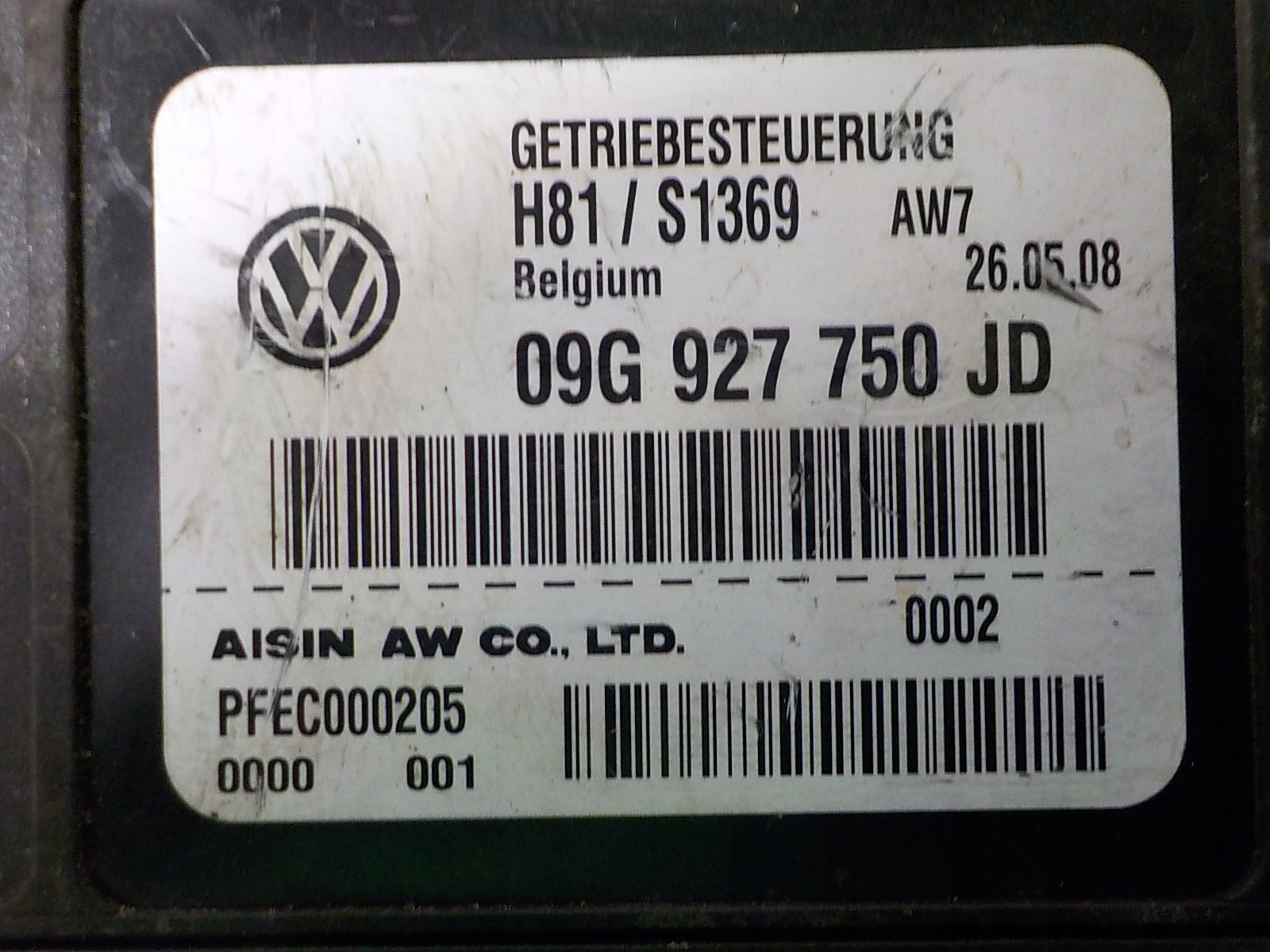 SKODA OCTAVIA II 2.0 FSI computer control unit gearboxes 09G927750JD