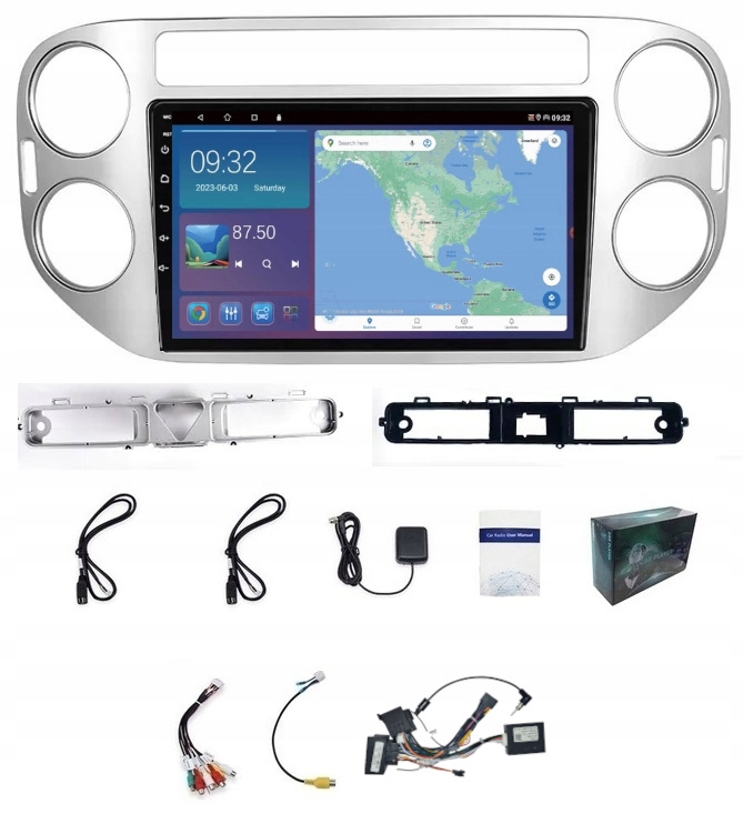 Rádio Navigace Gps Android Vw Tiguan 2007-2016 Usb Wifi Carplay Bt 64GB