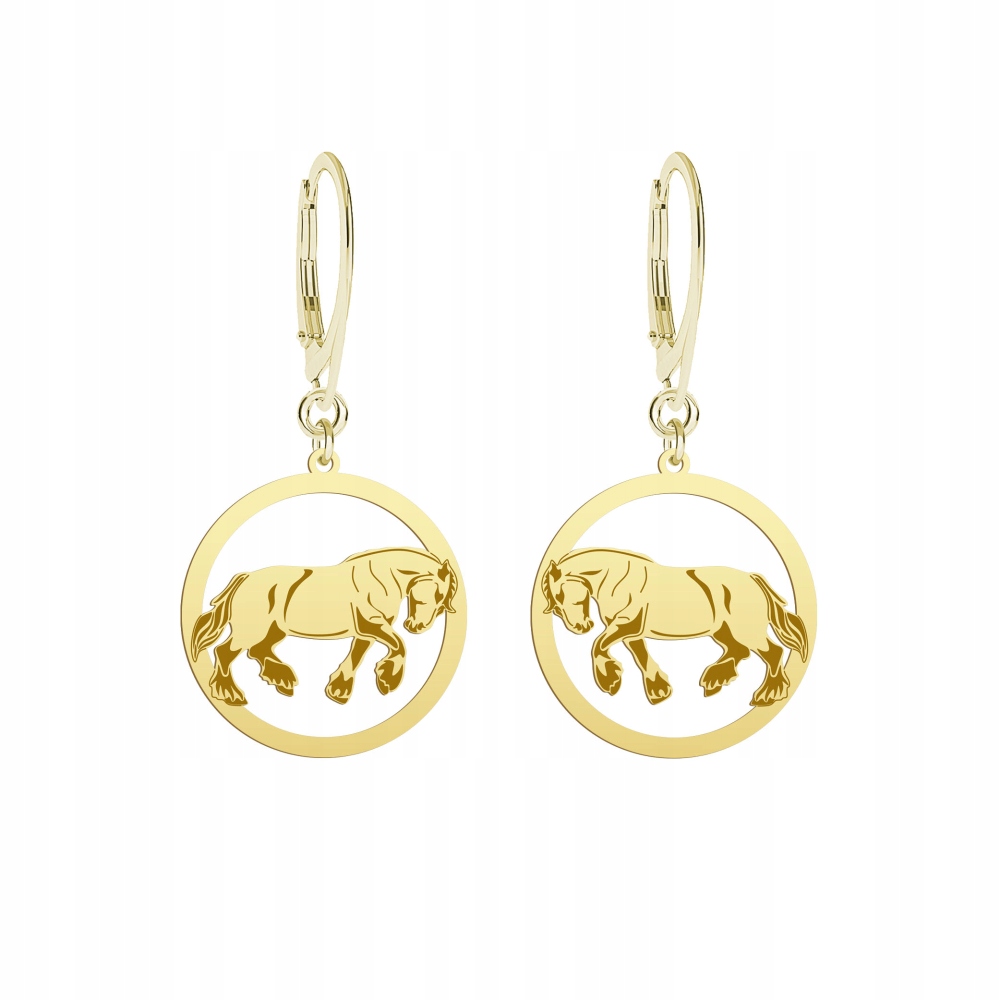 Náušnice Zlaté s belgickým koněm 925 Dárek Šperky Žena Gravírování