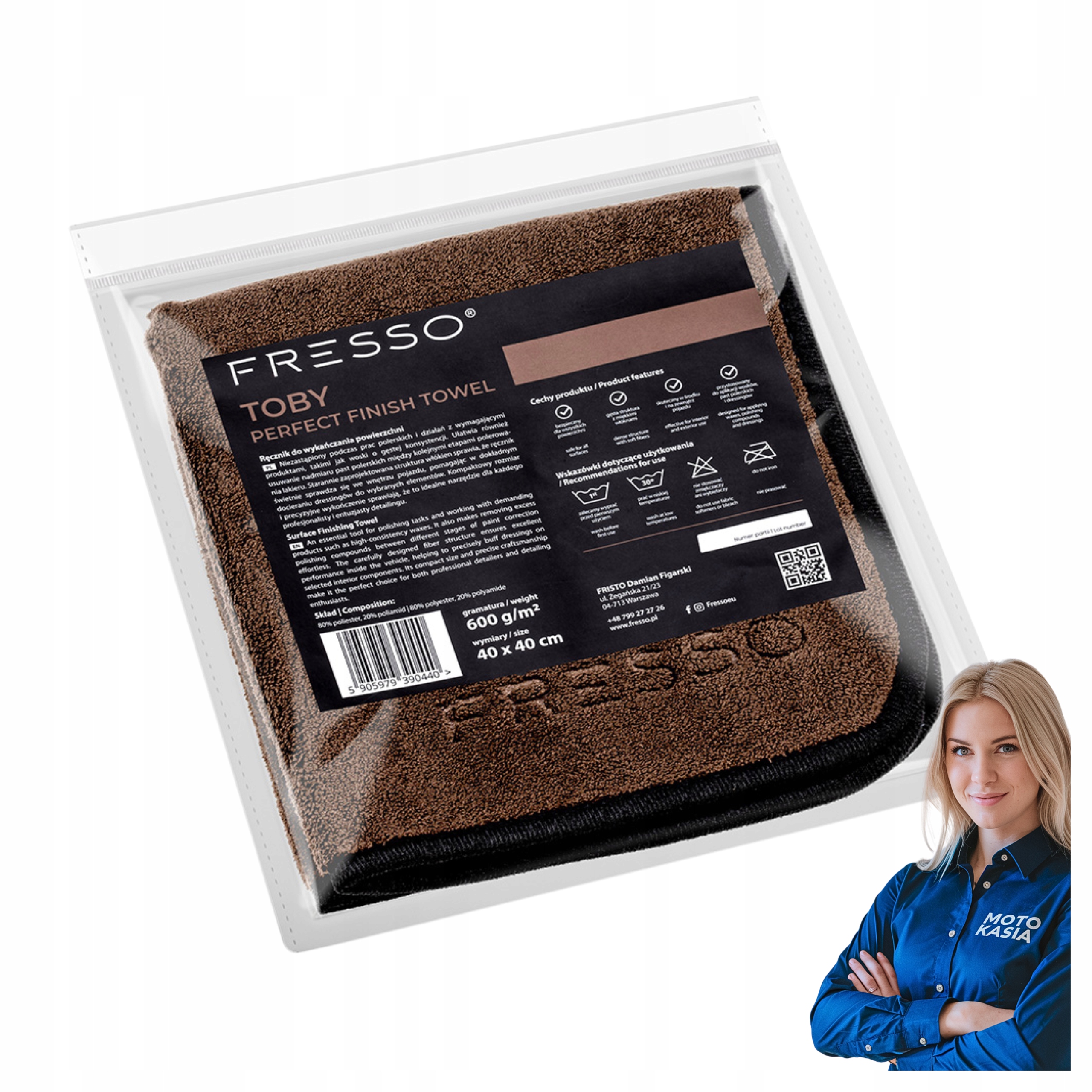 Fresso Toby Ręcznik do Wykańczania Powierzchni 40x40cm Bezpieczny Delikatny