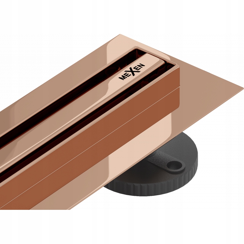Mexen Flat 360° Slim odtokový žľab otočný 110 cm, zlatoružová