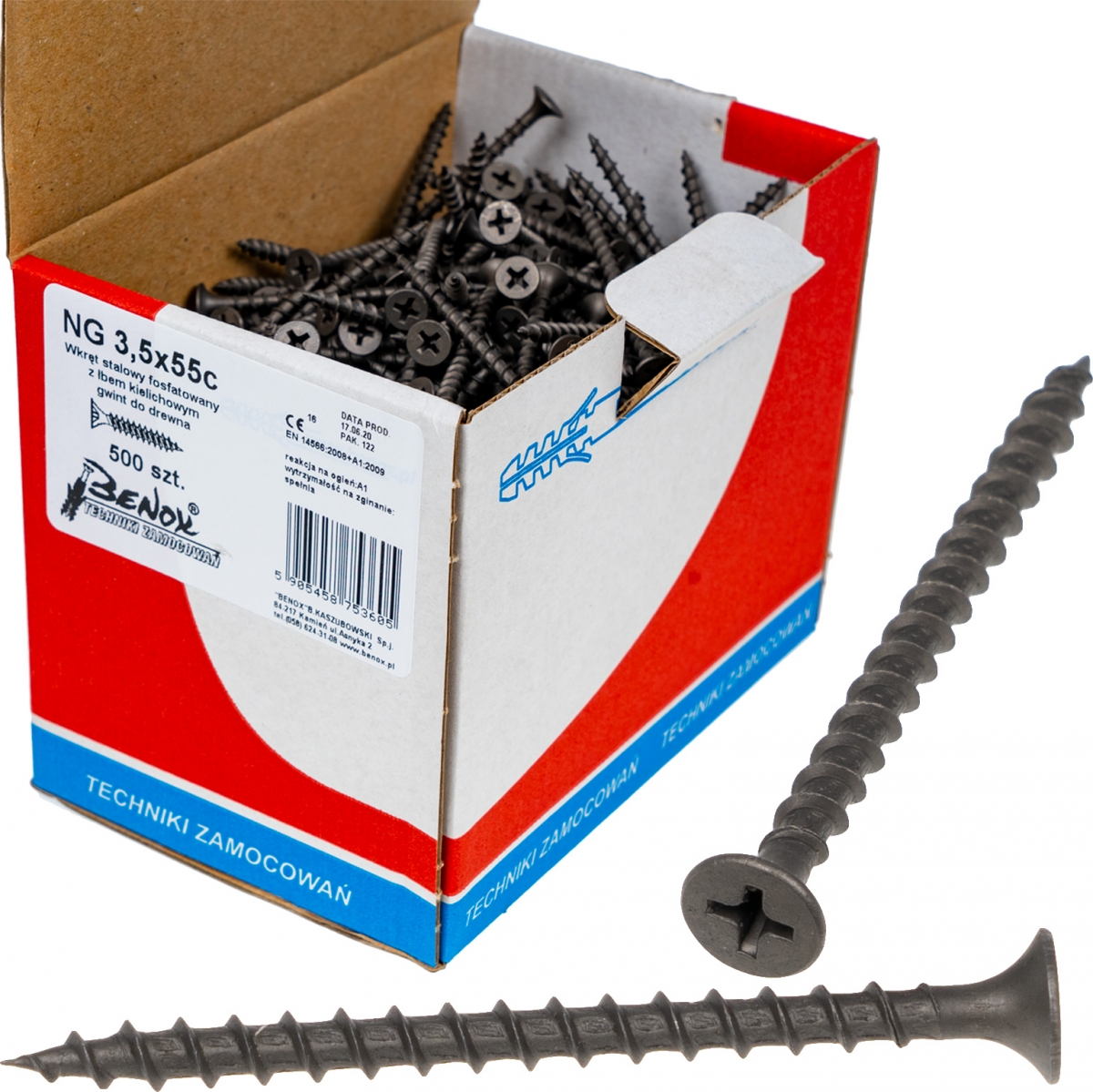 

Wkręty czarne płyt gk karton gips/drewn 3,5x55 500