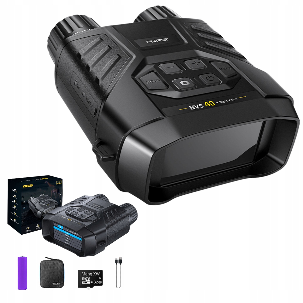 Noční Vidění Fnirsi NVS-40 Dalekohled Noční Vidění Kamera 4K Dosah 300 m 850 nm