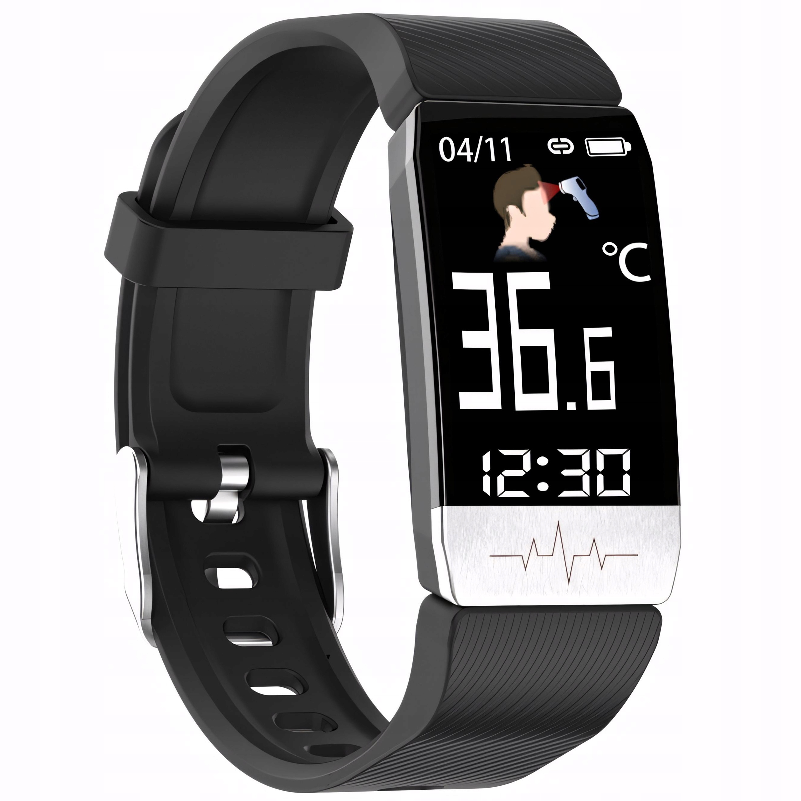 ZEGAREK SMARTWATCH SMARTBAND SPORTOWY CIŚNIENIOMIERZ PULS OPASKA IPS CZARNY Stan opakowania oryginalne