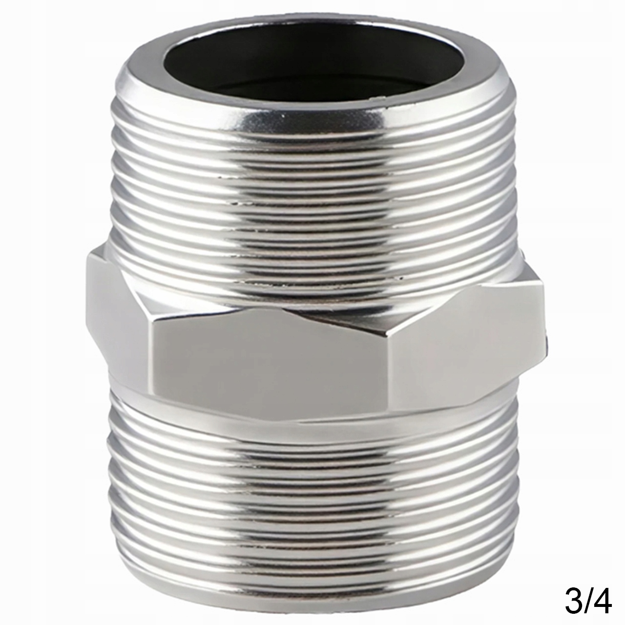 NYPEL CHROM 3/4 CALA STALOWY Z PŁASKIM CZOŁEM