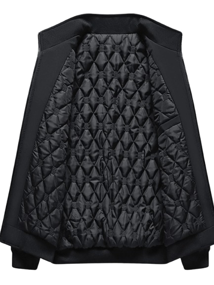 Shein Černá Pánská Bunda Na Zip S Dlouhým Rukávem M 1DF