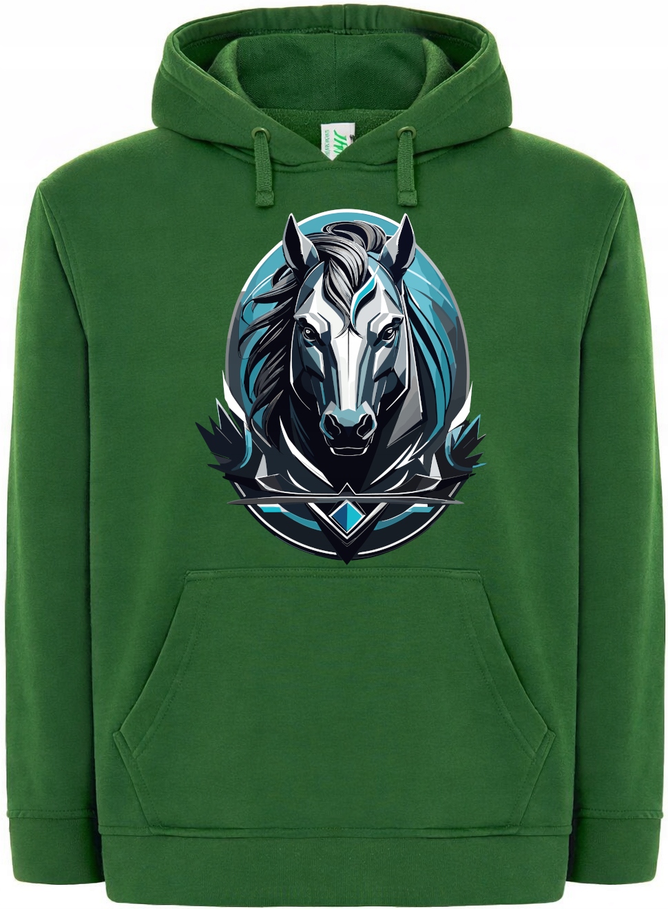 mikina s kapucí Potisk Kůň Koňské dostihy r.XS