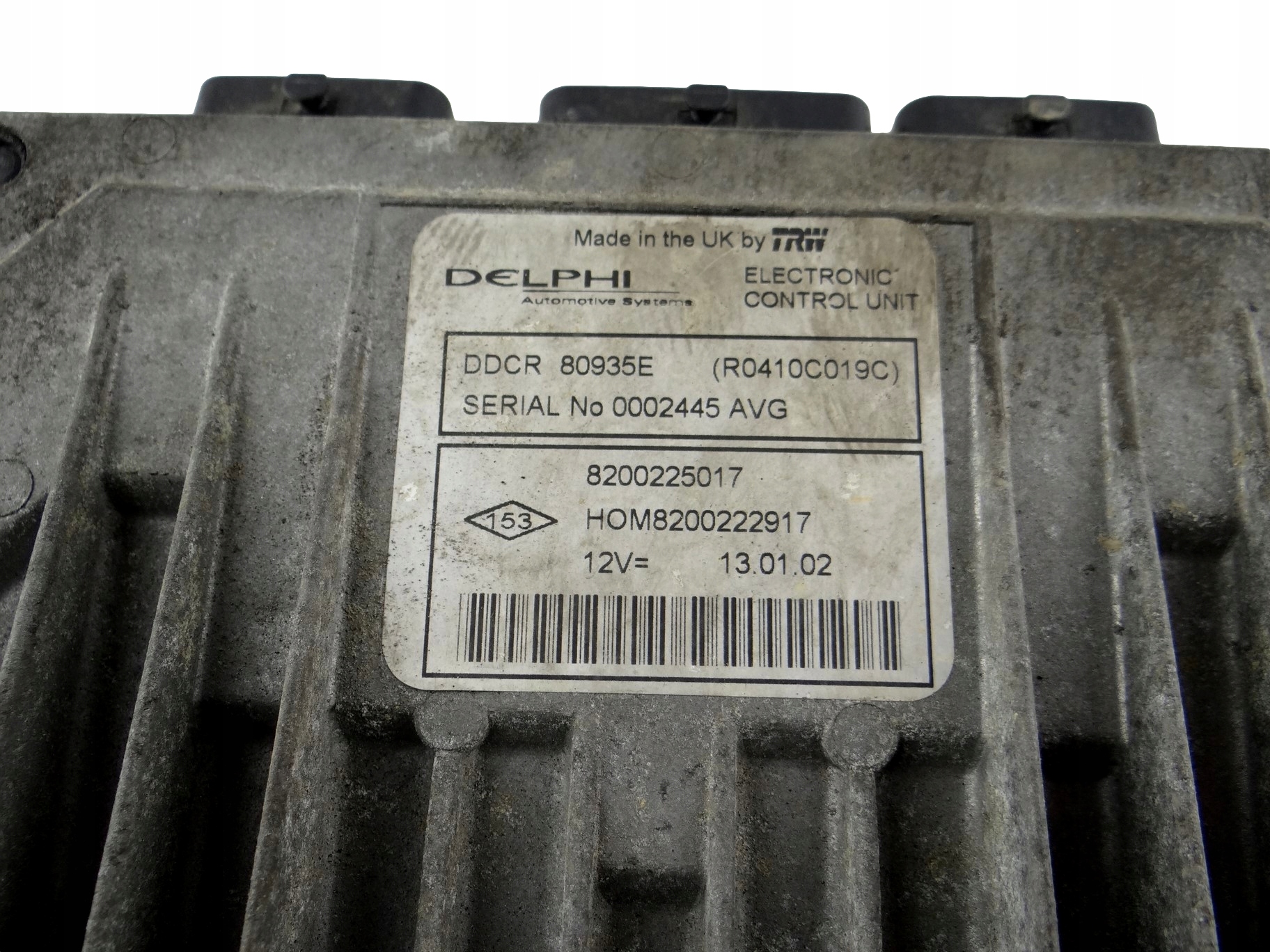 control unit of the engine RENAULT CLIO II 8200225017