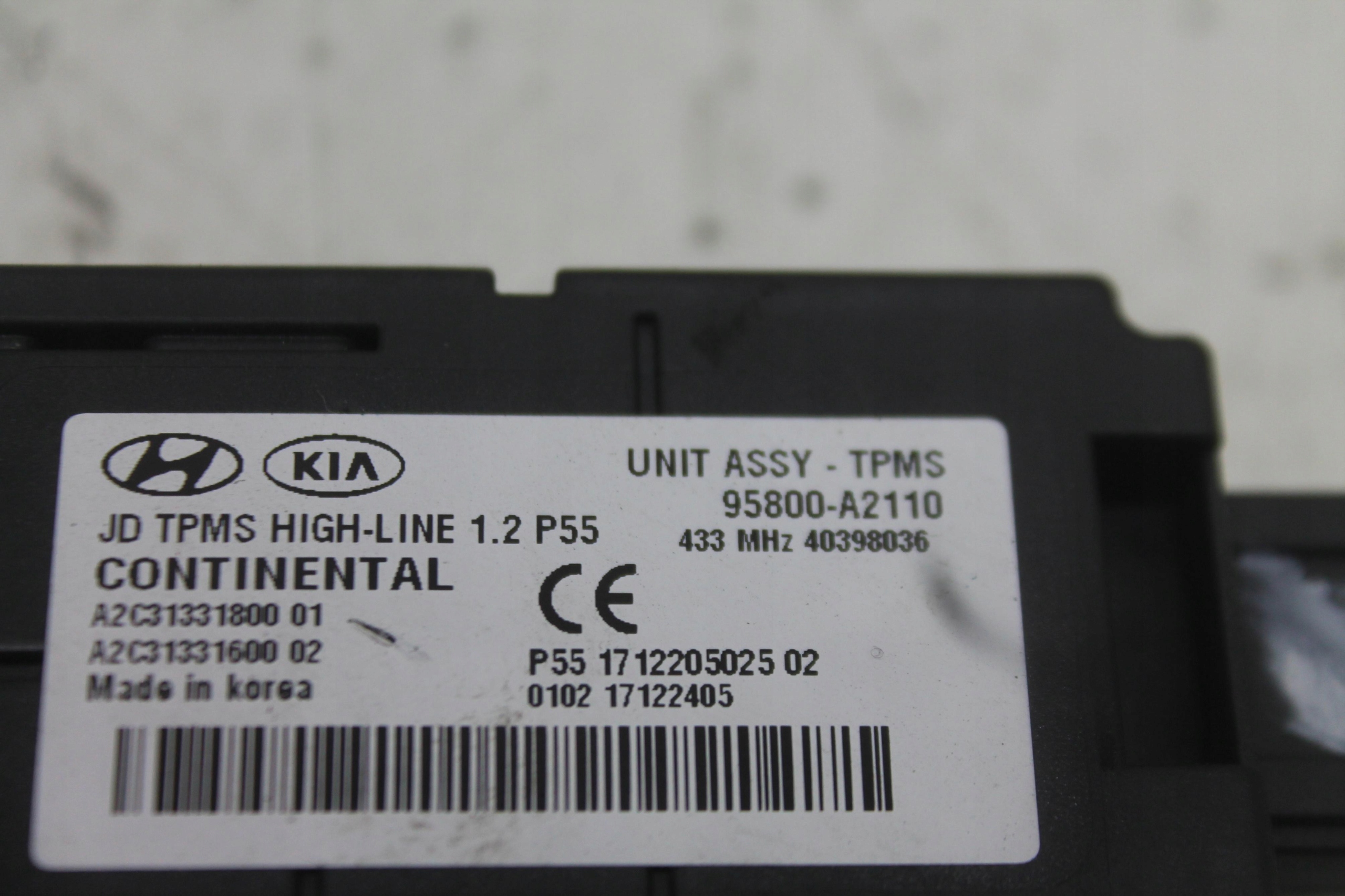 module control unit TPMS 95800-A2110 KIA CEED II LIFT 15-18