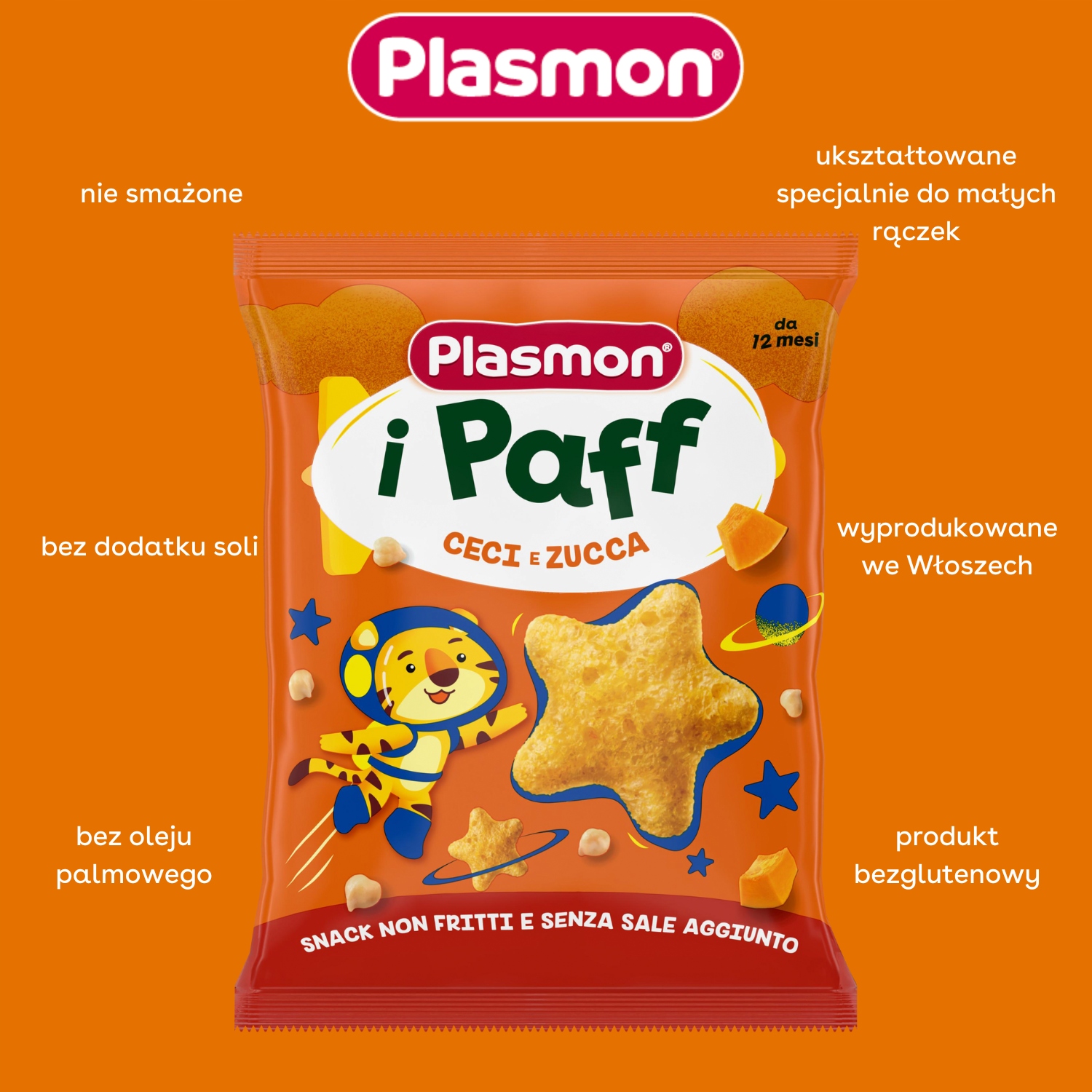 PLASMON Chrupki warzywne ciecierzyca i dynia 15g Stan opakowania oryginalne