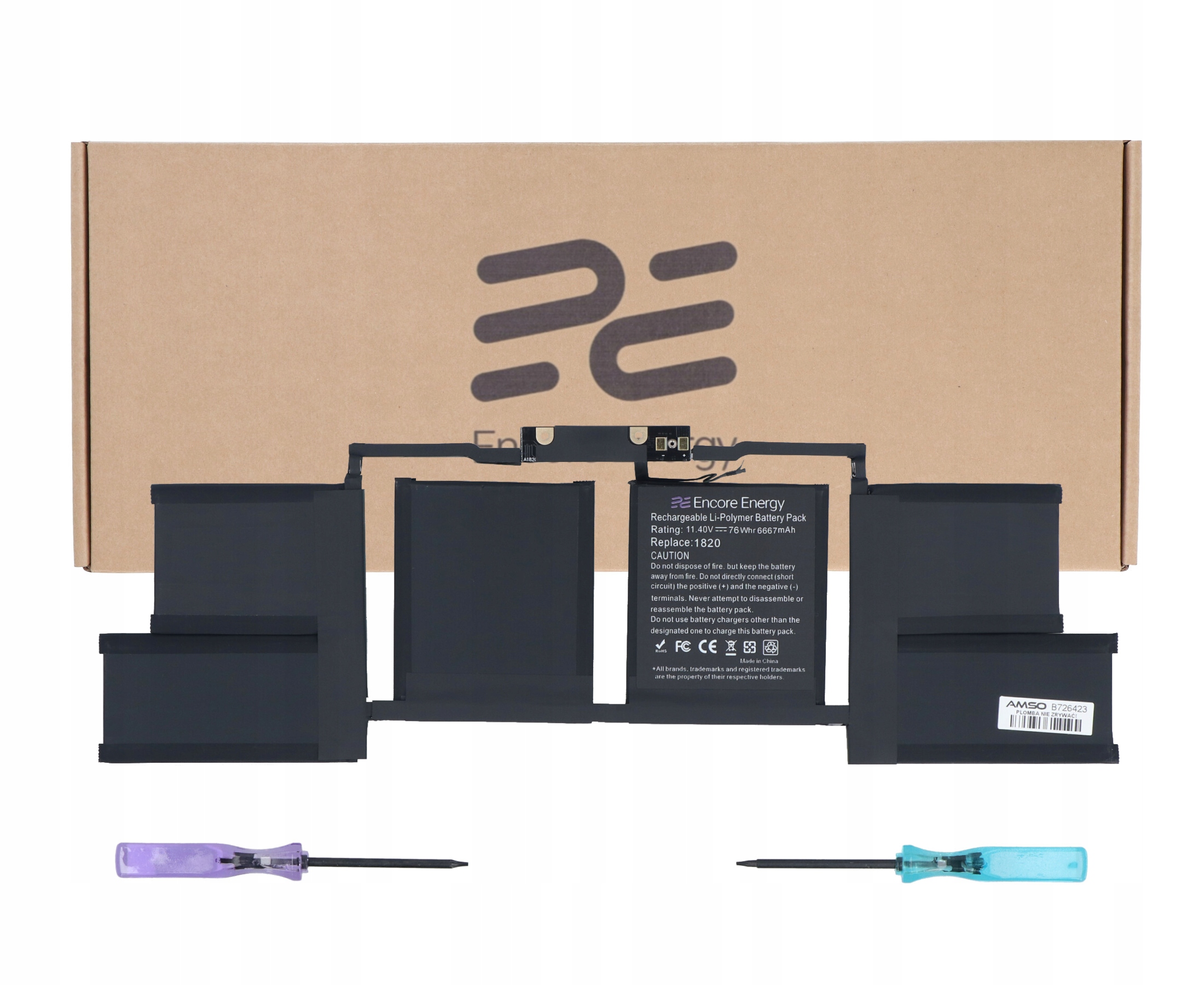 Bateria A1820 do Apple MacBook Pro 15 A1707 11.4V 6667mAh Encore Energy