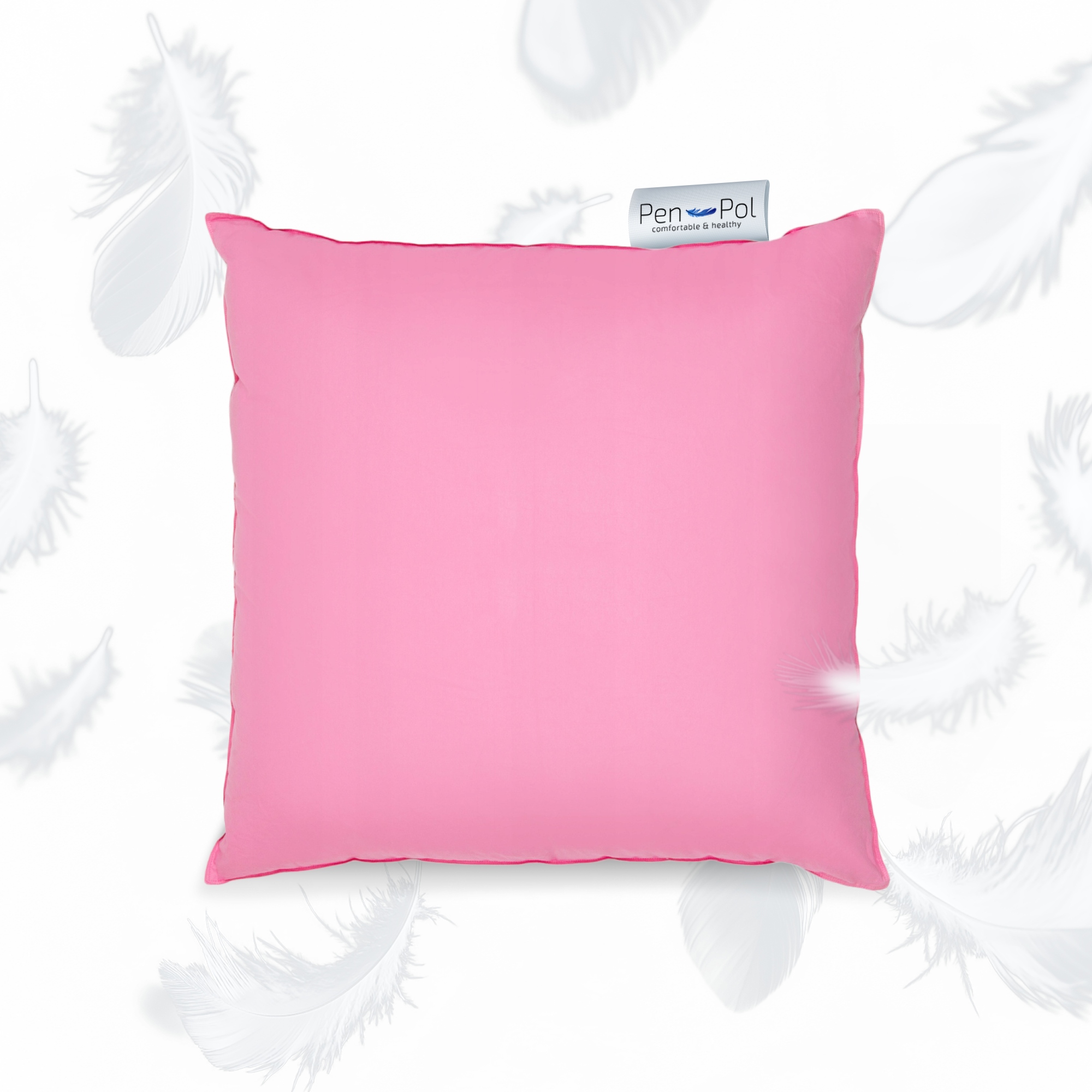 Polštář na spaní z peří Premium, 70 x 70 cm, růžový 70 % péřový, do ložnice