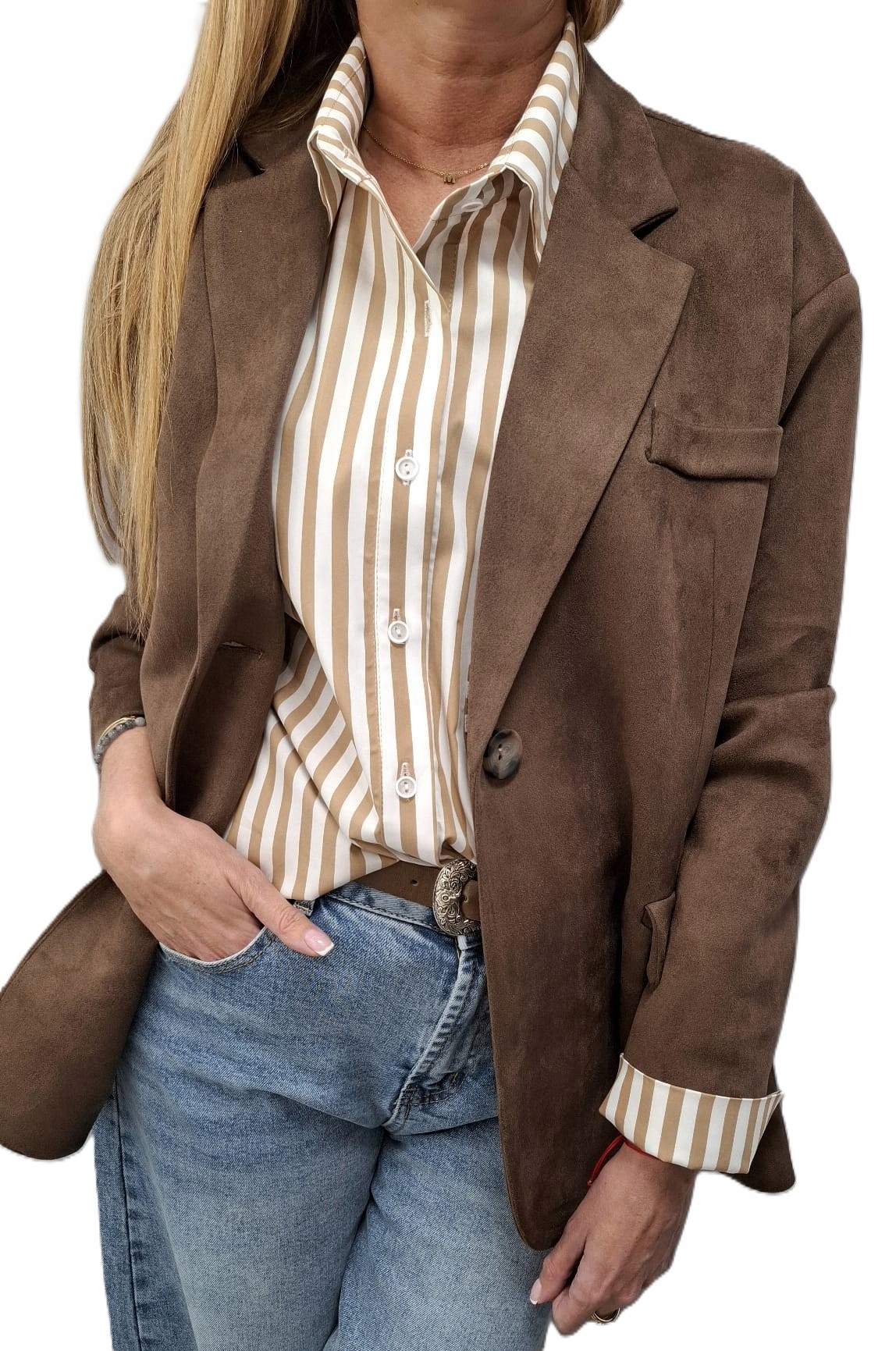 Cocomore Sako z imitace semiše Nubuk Hnědá Novinka