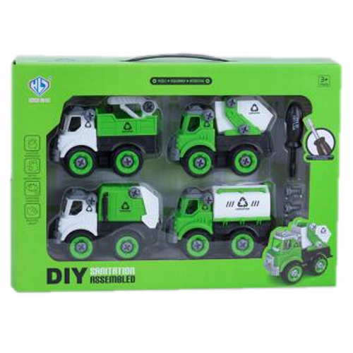 Mały majsterkowicz śrubokręt autka recykling 4szt