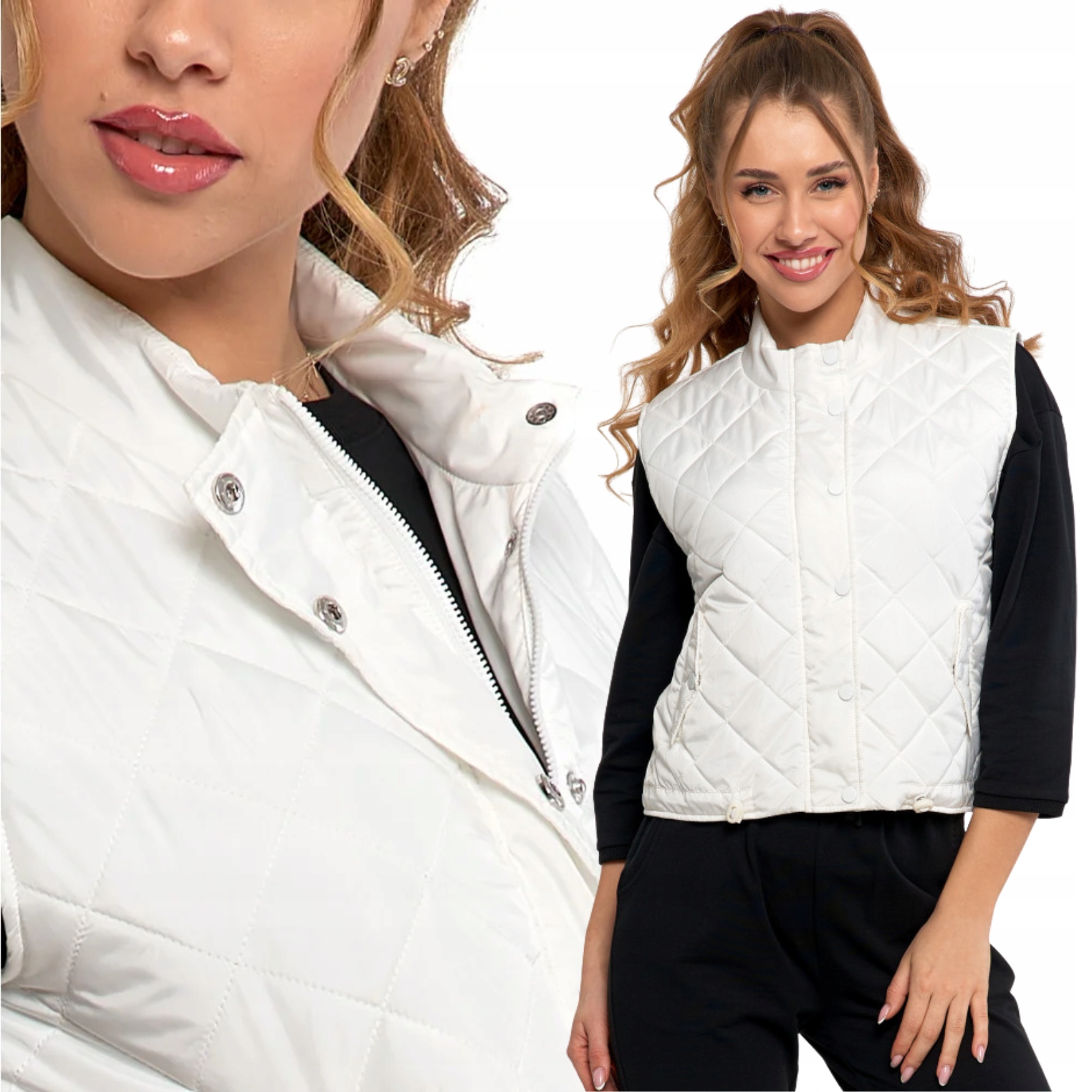 Dámská prošívaná vesta jaro/podzim se zipem Vesta Moraj L