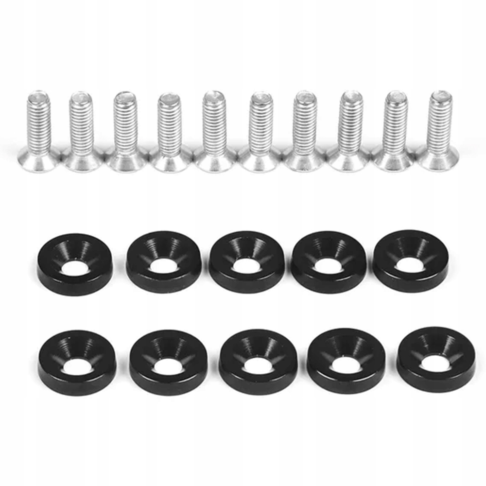 ŚRUBKI Z PODKŁADKAMI M6 ŚRUBY CZARNE PODKŁADKI ZESTAW M6x20