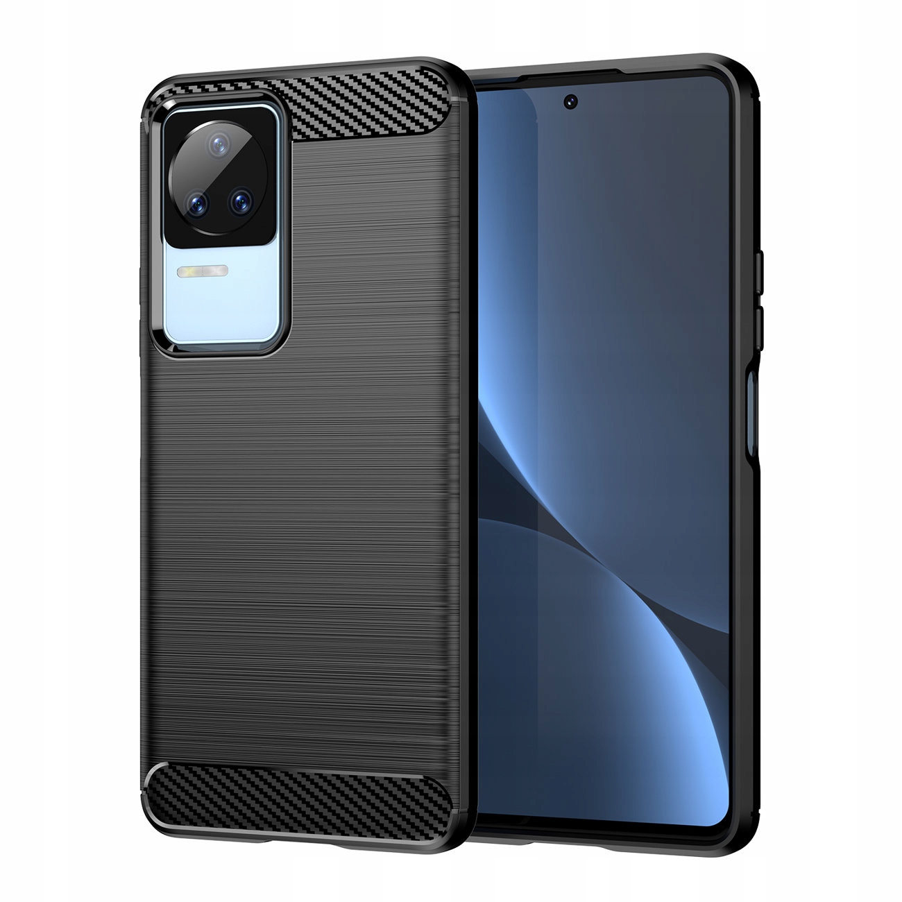 Carbon Case etui Xiaomi Poco F4 5G elastyczny silikonowy karbonowy czarne