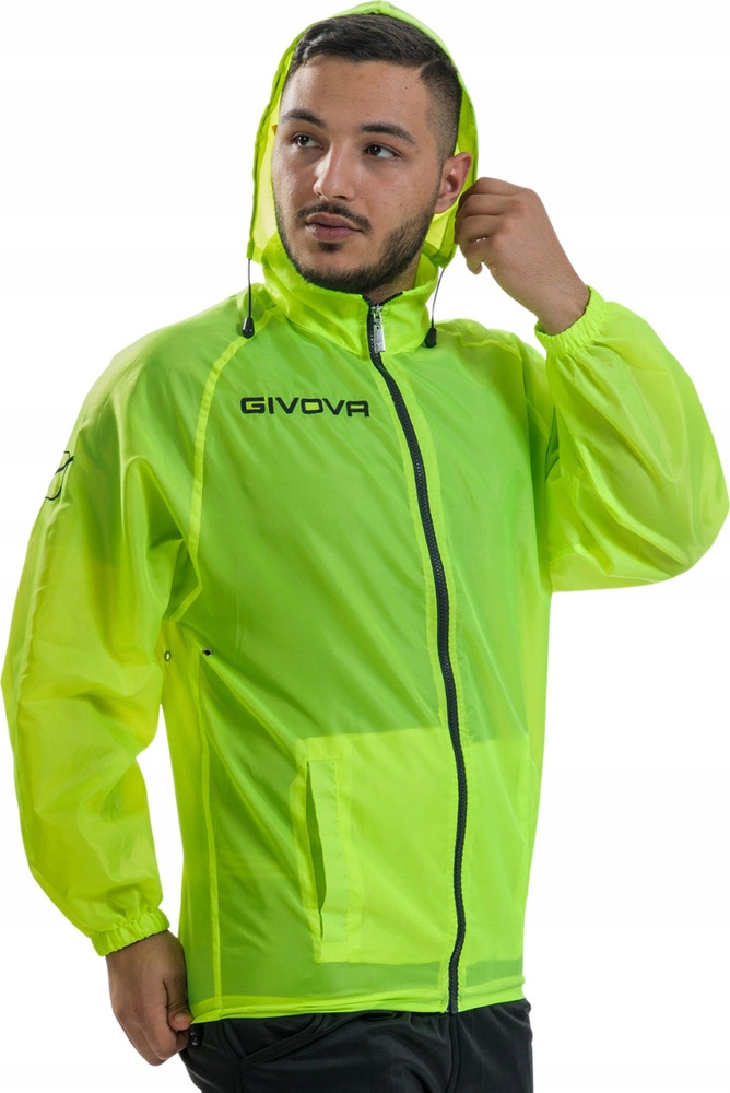 Kurtka Przeciwdeszczowa Sportowa Piłkarska Givova Rain Basico Fluo r 3XS