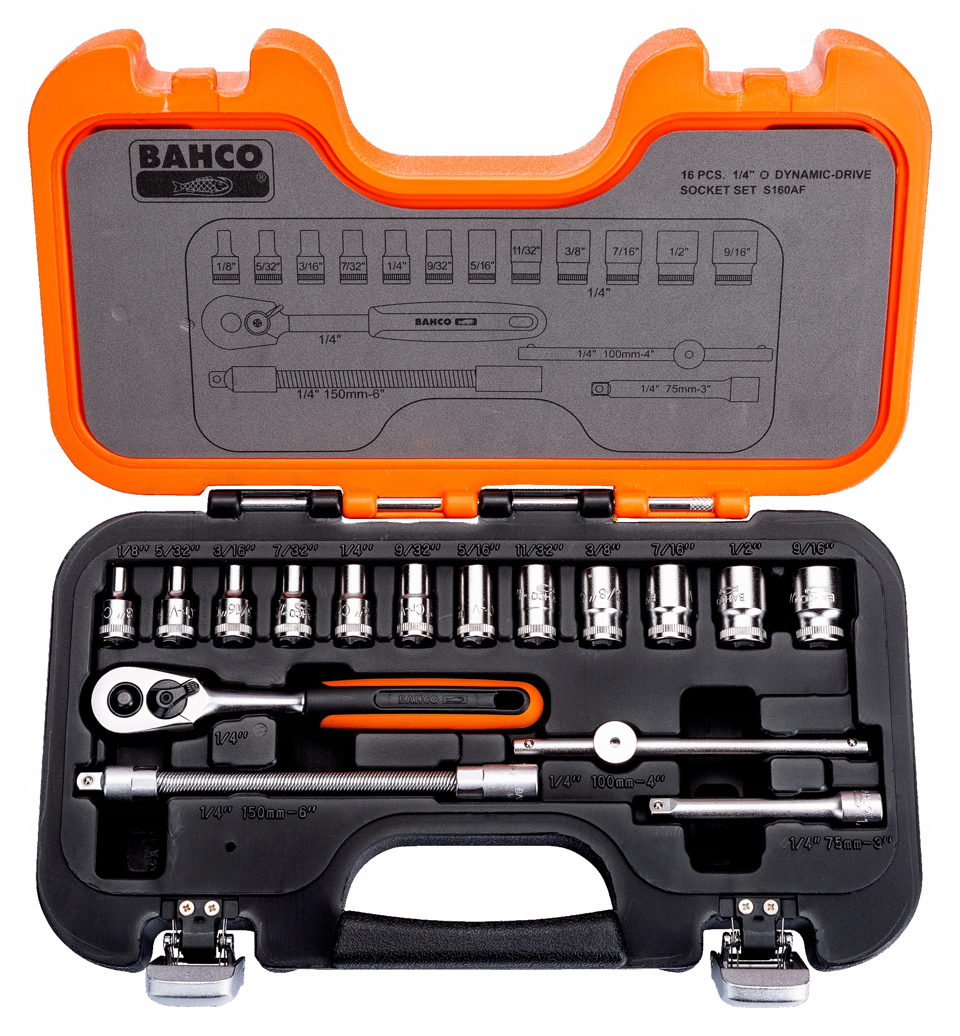 

Bahco klucze nasadowe nasadki calowe 1/8''-9/16''