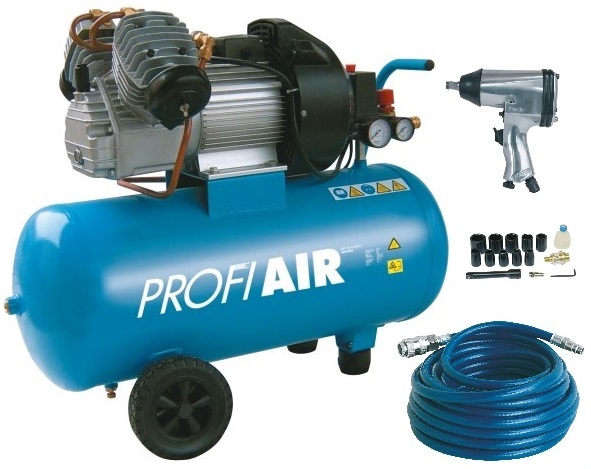 Sprężarka olej. 2,2kW 230V przewód 10m, klucz pneu