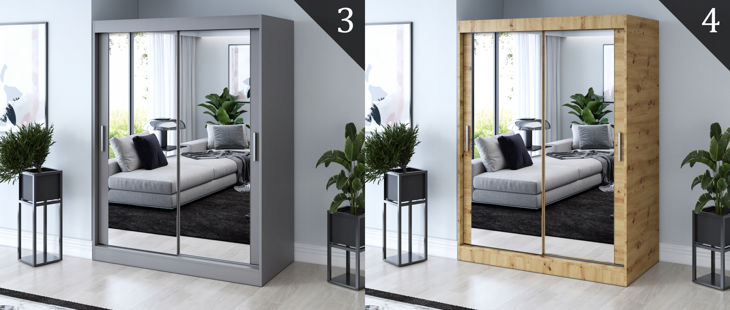 Szafa Przesuwna 150 ARTISAN Garderoba Lustra Marka inna