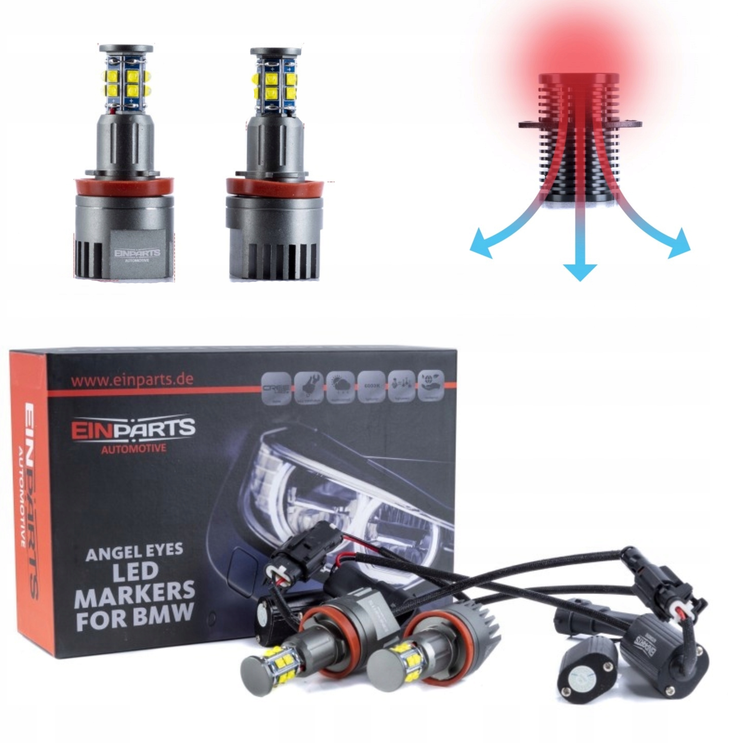 Led kruhové označovače H8 240 W 16 Cree (2X120W) 6000K