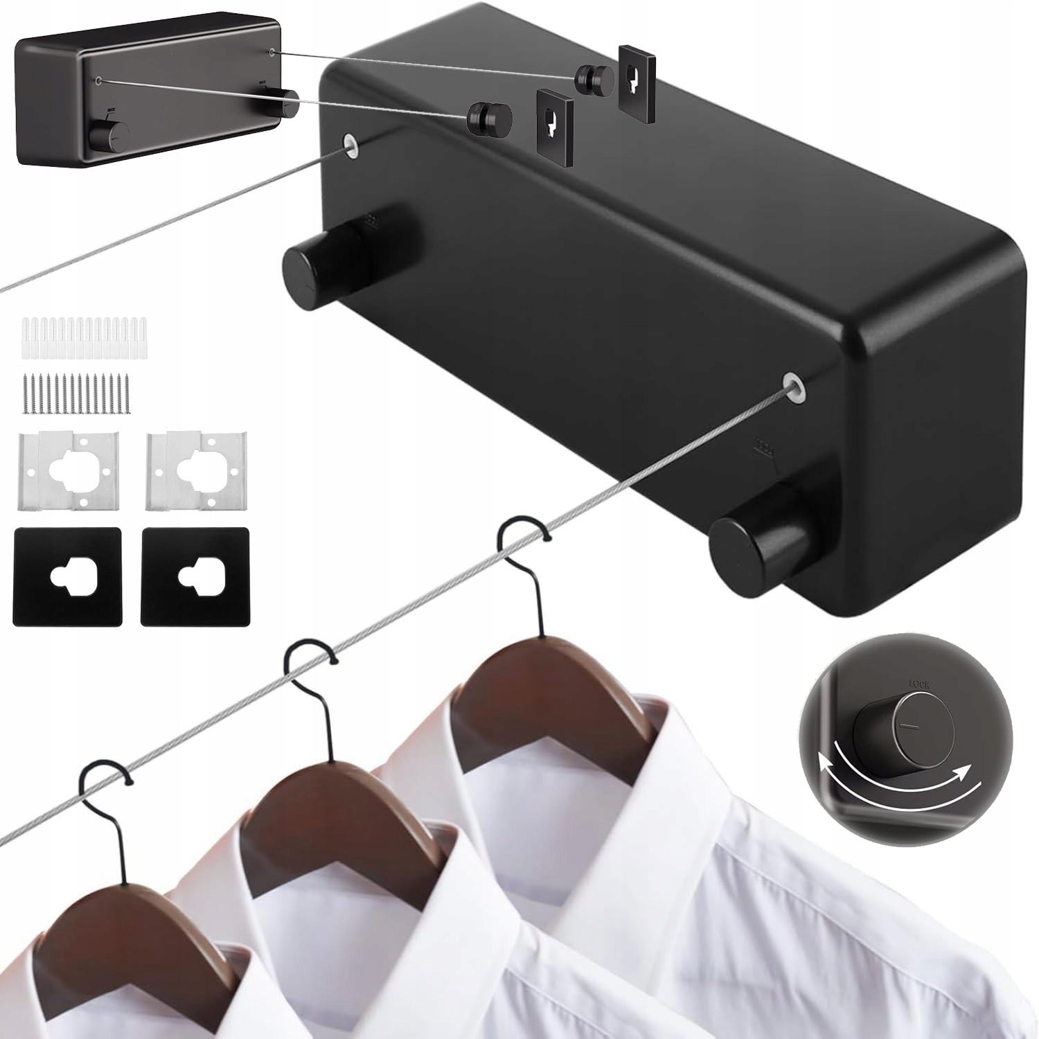 Levně Regulovatelná Šňůra Na Prádlo Výsuvná Šňůra Na Sušení Prádla 4,2 M