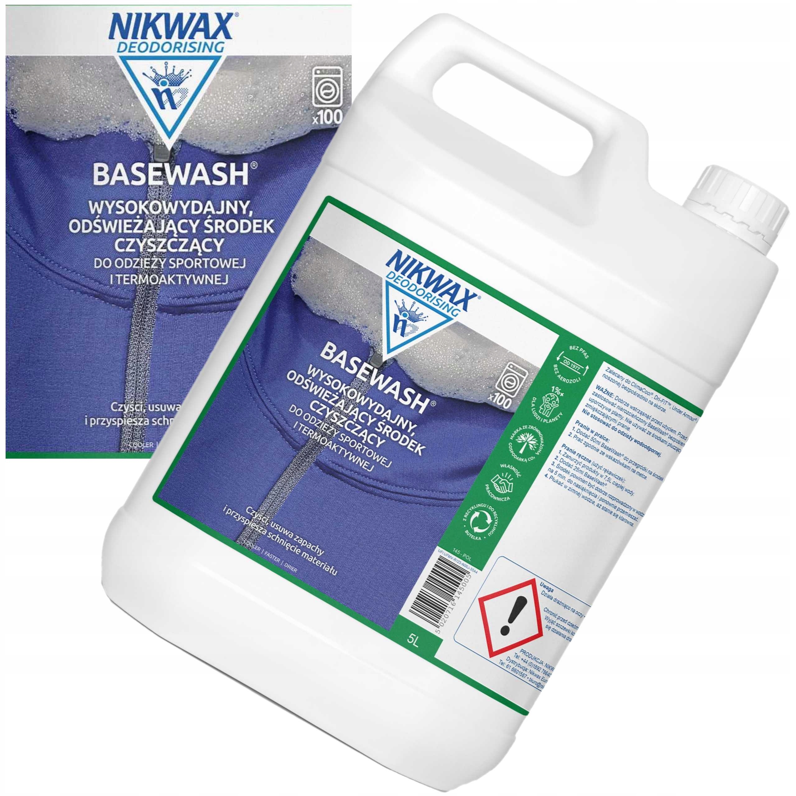 Nikwax BaseWash Tekutý prací prostředek na termoaktivní prádlo Syntetický 5 litrů