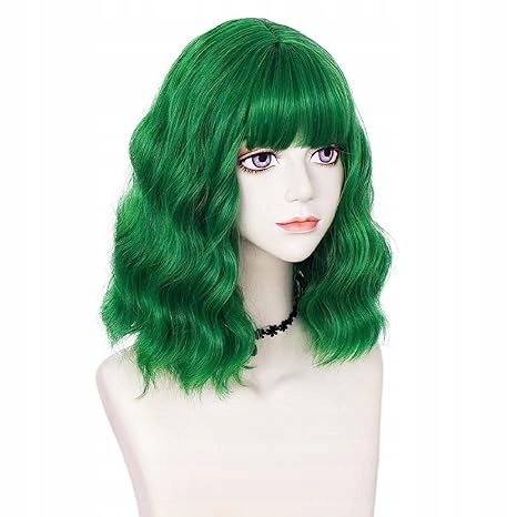 PERUKA ZIELONA WIG WŁOSY PÓŁDŁUGIE FALE ZIELONE COSPLAY HALLOWEEN W105 Kod producenta W105 ZIELONE