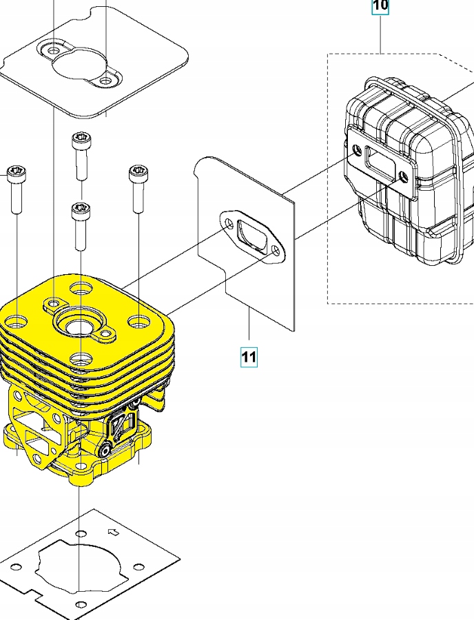 Cylinder nożyc 325HE3/wykaszarki 525RXT Husqvarna Rodzaj cylinder